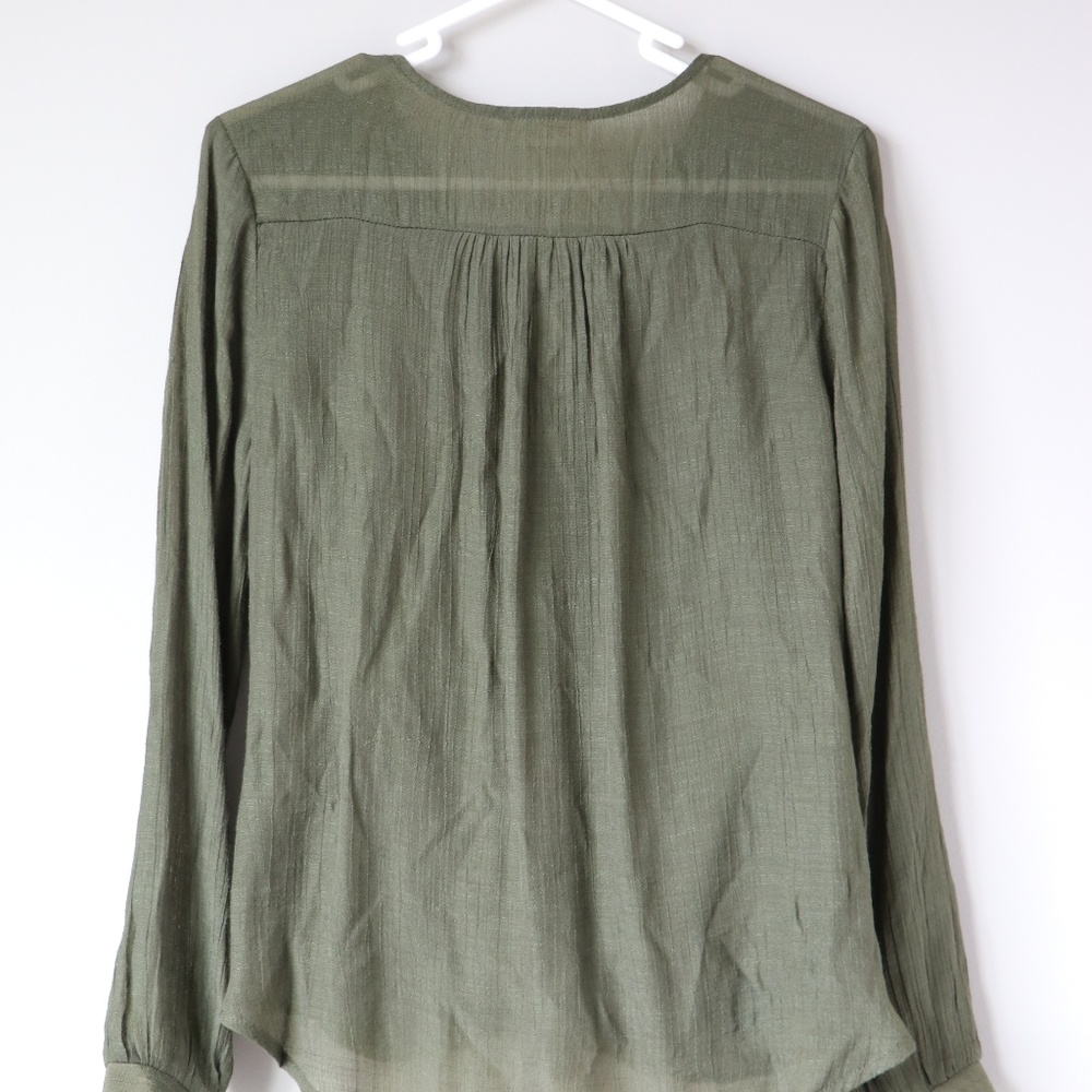 Olive Green Boho Top - Picture 2 of 2